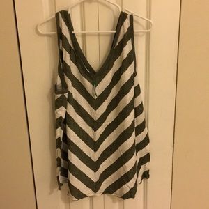 Maurices Green and White Tank Top